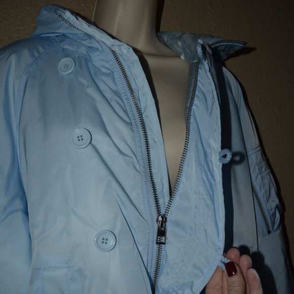 NWT $650 Sz S WE AR4 Sky Blue E Bomber Oversized Nylon Hooded Jacket - Picture 5 of 10